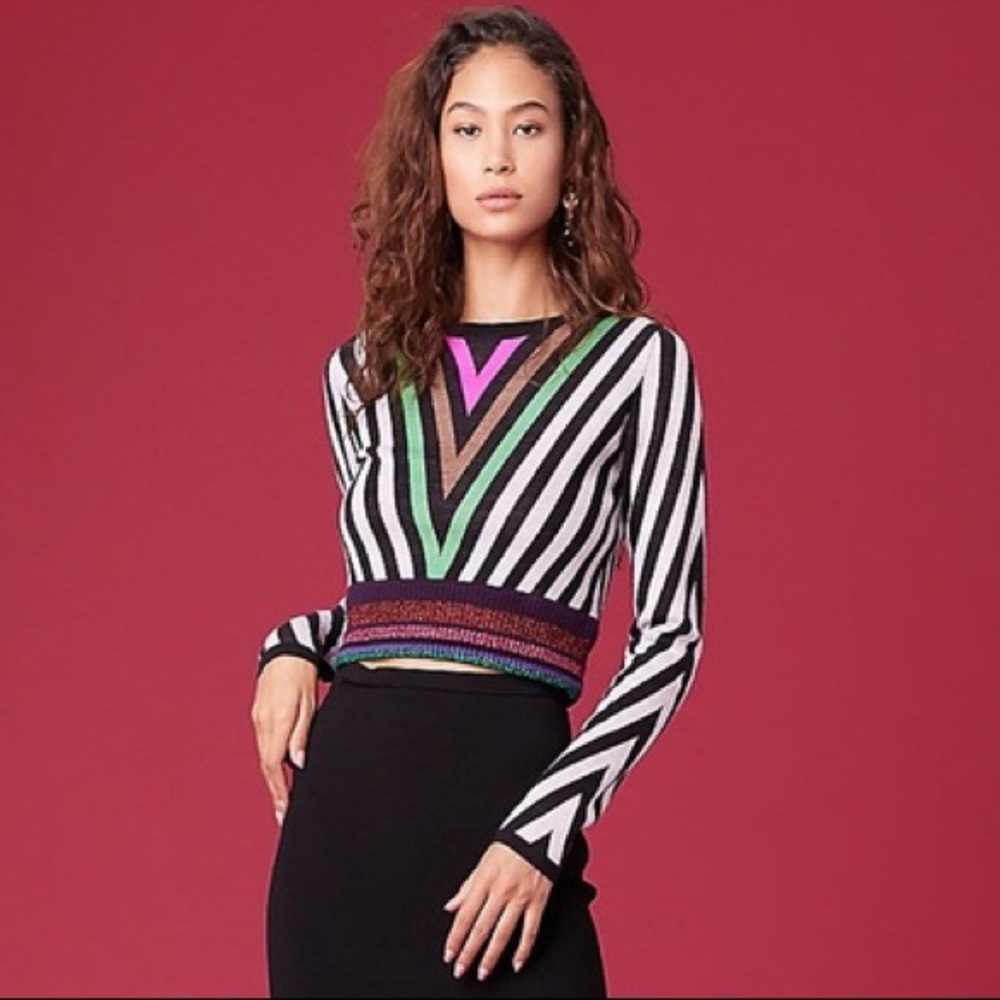Diane Von Furstenberg DVF Chevron Sweater